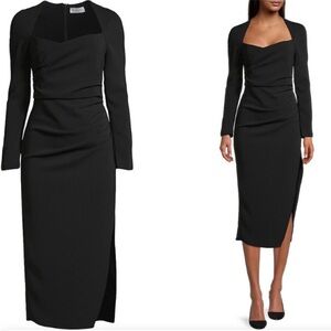 Delfi Women's Claudette Ruched Sheath Dress - Black